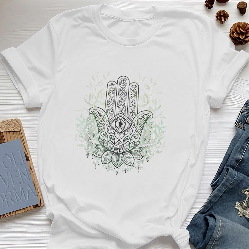 Olivenorma Hand der Fatima Hamsa Yoga Meditation T-Shirt