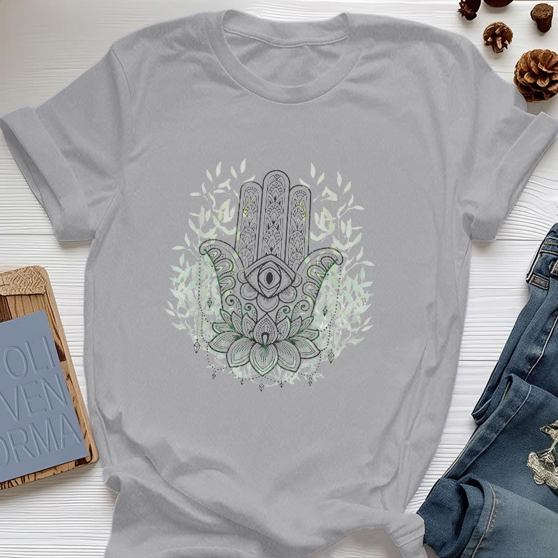 Olivenorma Hand der Fatima Hamsa Yoga Meditation T-Shirt