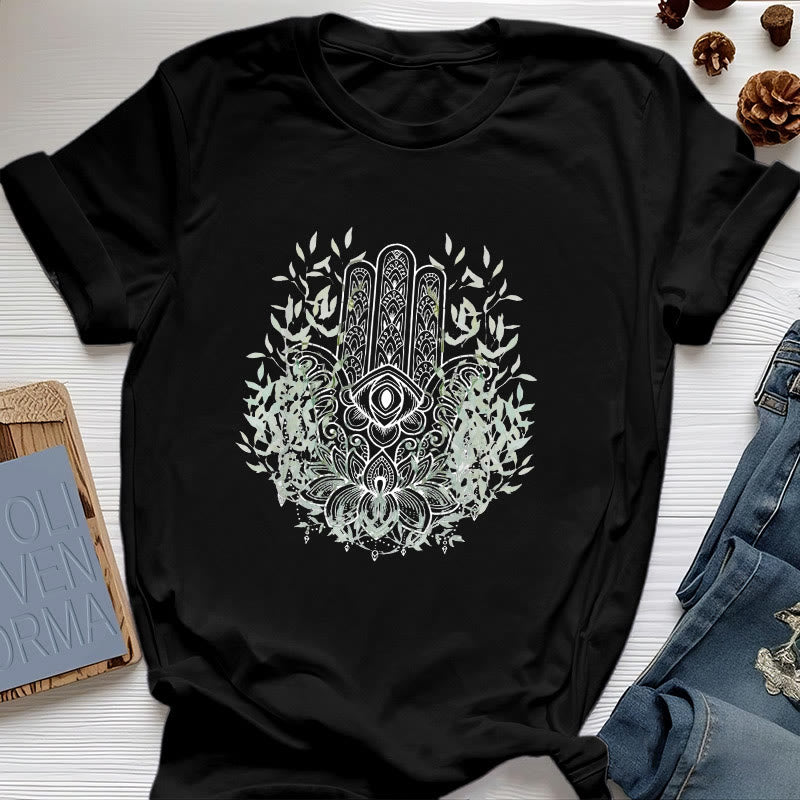 Olivenorma Hand der Fatima Hamsa Yoga Meditation T-Shirt