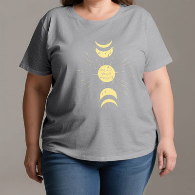 Olivenorma Mondphasen Yoga Baumwoll-T-Shirt