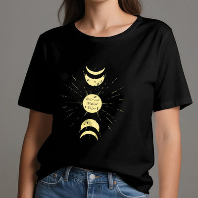 Olivenorma Mondphasen Yoga Baumwoll-T-Shirt