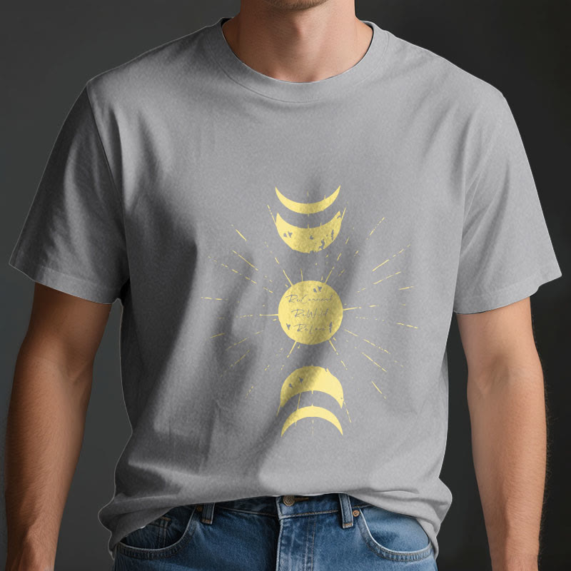 Olivenorma Mondphasen Yoga Baumwoll-T-Shirt