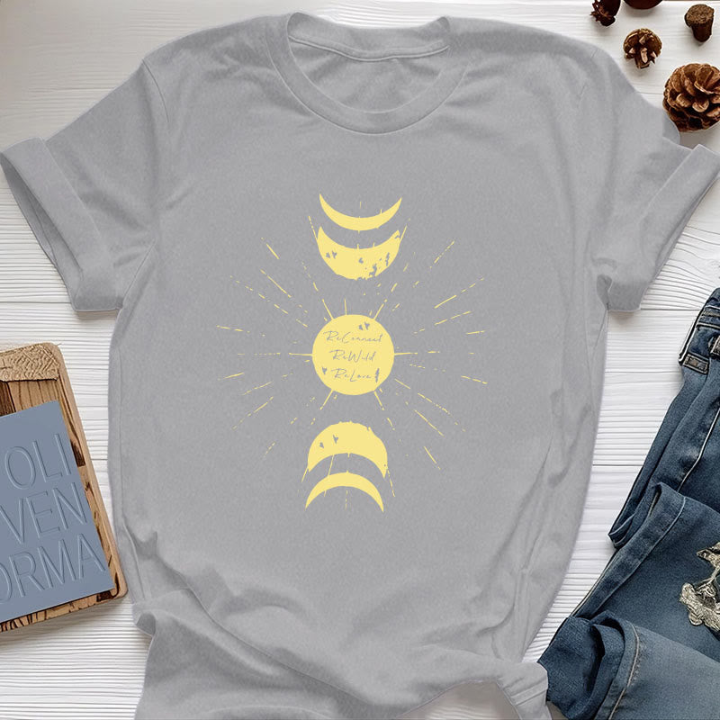 Olivenorma Mondphasen Yoga Baumwoll-T-Shirt