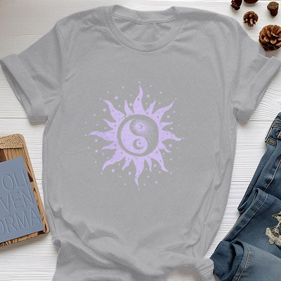 Olivenorma Yin Yang Mond Sonne Bequemes Baumwoll-T-Shirt
