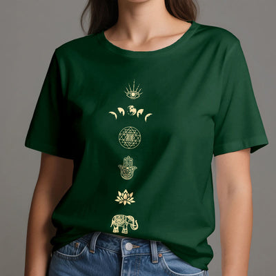 Olivenorma Chakren Spirituelles Lotus Yoga T-Shirt