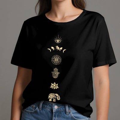 Olivenorma Chakren Spirituelles Lotus Yoga T-Shirt