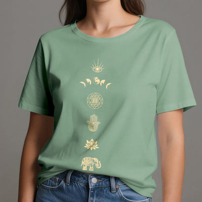 Olivenorma Chakren Spirituelles Lotus Yoga T-Shirt