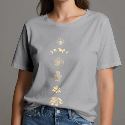 Olivenorma Chakren Spirituelles Lotus Yoga T-Shirt