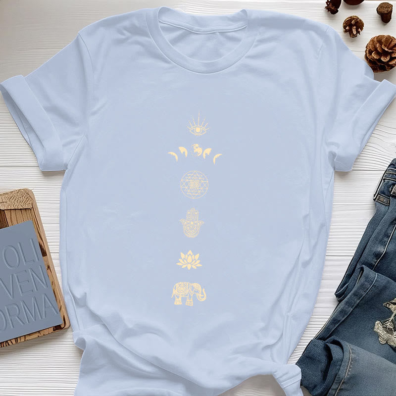 Olivenorma Chakren Spirituelles Lotus Yoga T-Shirt