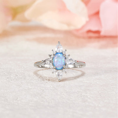 Olivenorma „Uniquely Yours“ Strahlender Opal-Sternring