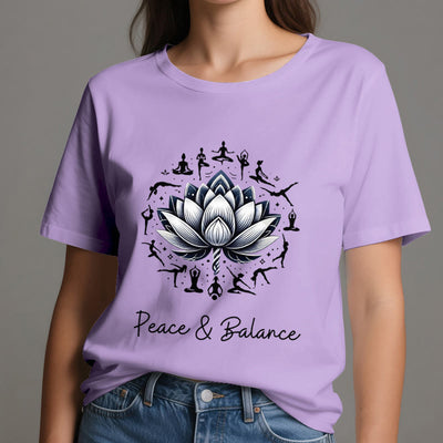 Olivenorma "PEACE & BALANCE" Lotus Yoga Tee Baumwoll-T-Shirt - image 17