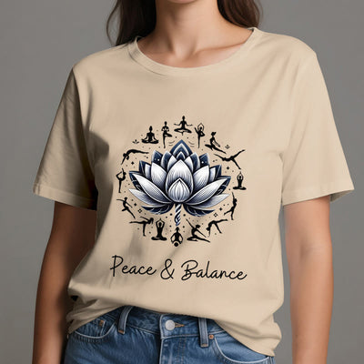 Olivenorma "PEACE & BALANCE" Lotus Yoga Tee Baumwoll-T-Shirt - image 11