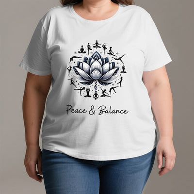 Olivenorma "PEACE & BALANCE" Lotus Yoga Tee Baumwoll-T-Shirt - image 3