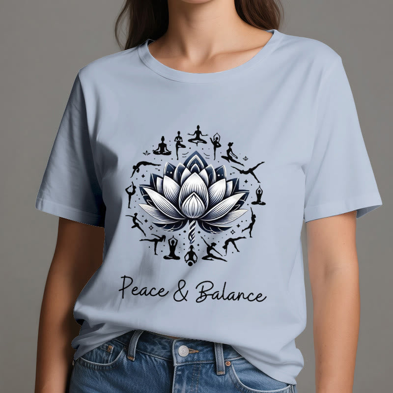 Olivenorma "PEACE & BALANCE" Lotus Yoga Tee Baumwoll-T-Shirt - image 13