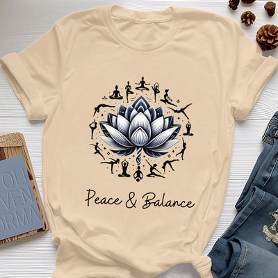 Olivenorma "PEACE & BALANCE" Lotus Yoga Tee Baumwoll-T-Shirt - Gelb - 2XL - image 10