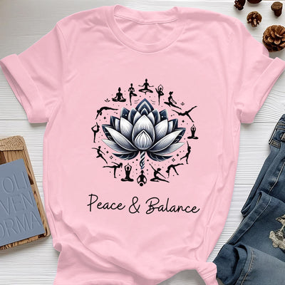Olivenorma "PEACE & BALANCE" Lotus Yoga Tee Baumwoll-T-Shirt - Rosa - 2XL - image 14