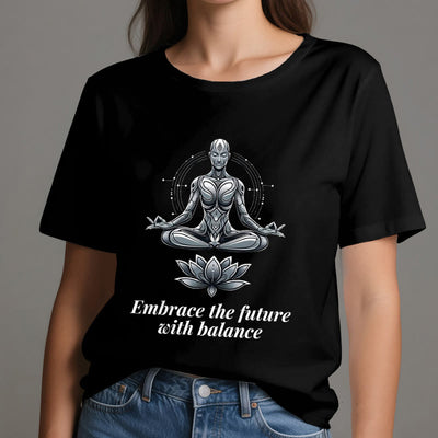 Olivenorma "UMARME DIE ZUKUNFT MIT BALANCE" Lotus Spirituelles T-Shirt - image 7