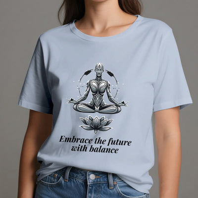 Olivenorma "UMARME DIE ZUKUNFT MIT BALANCE" Lotus Spirituelles T-Shirt - image 13