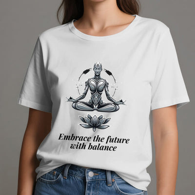 Olivenorma "UMARME DIE ZUKUNFT MIT BALANCE" Lotus Spirituelles T-Shirt - image 2