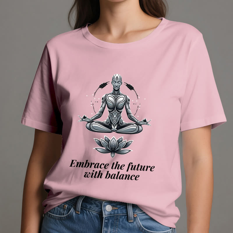 Olivenorma "UMARME DIE ZUKUNFT MIT BALANCE" Lotus Spirituelles T-Shirt - image 15