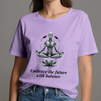 Olivenorma "UMARME DIE ZUKUNFT MIT BALANCE" Lotus Spirituelles T-Shirt - image 17