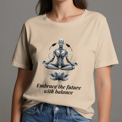 Olivenorma "UMARME DIE ZUKUNFT MIT BALANCE" Lotus Spirituelles T-Shirt - image 11