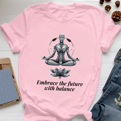 Olivenorma "UMARME DIE ZUKUNFT MIT BALANCE" Lotus Spirituelles T-Shirt - Rosa - 2XL - image 14