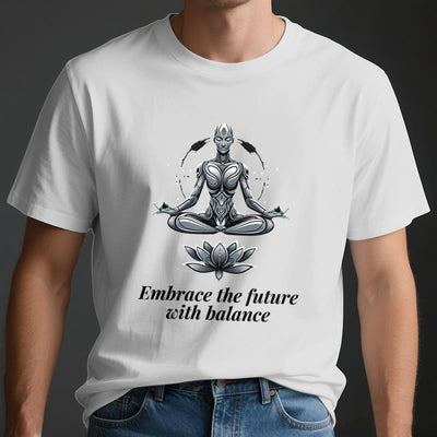 Olivenorma "UMARME DIE ZUKUNFT MIT BALANCE" Lotus Spirituelles T-Shirt - image 4