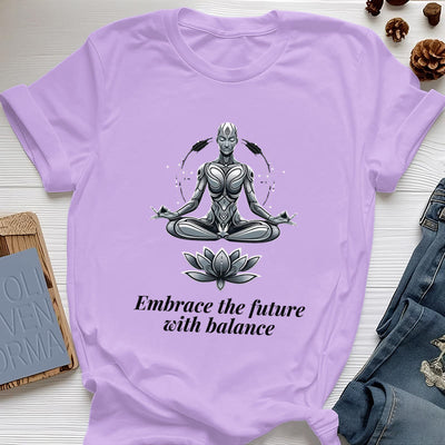 Olivenorma "UMARME DIE ZUKUNFT MIT BALANCE" Lotus Spirituelles T-Shirt - Lila - 2XL - image 16