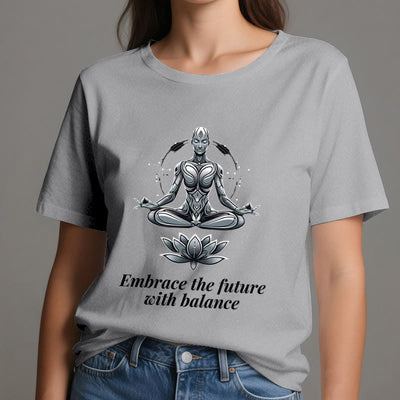 Olivenorma "UMARME DIE ZUKUNFT MIT BALANCE" Lotus Spirituelles T-Shirt - image 9