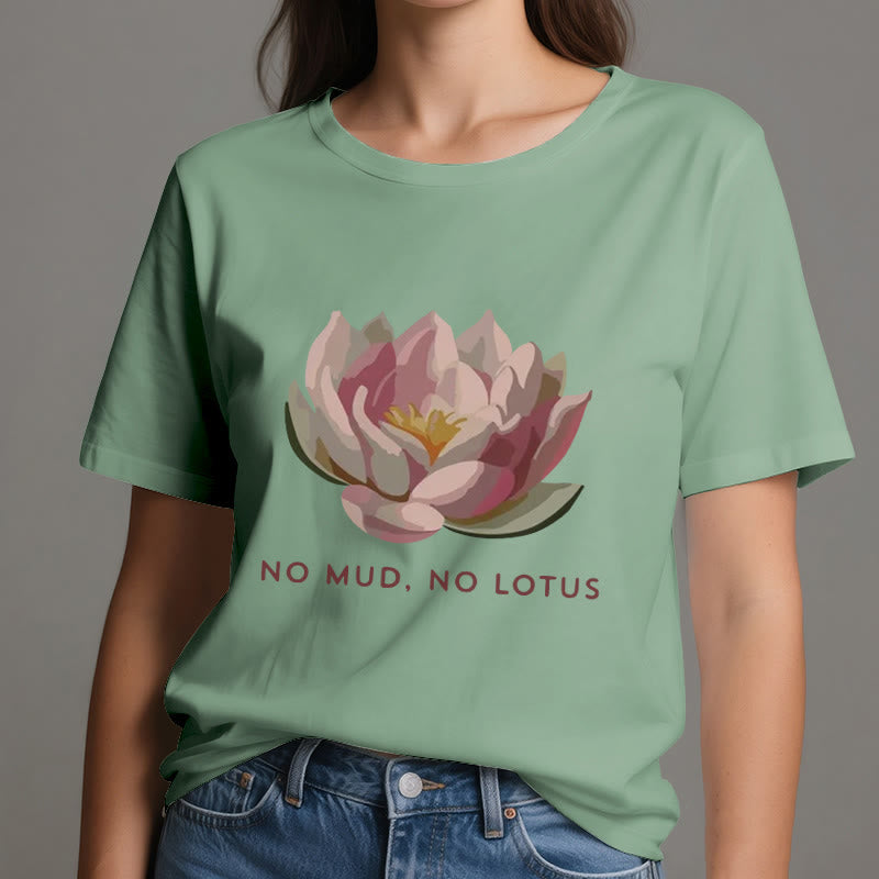Olivenorma "KEIN SCHLAMM, KEIN LOTUS" Yoga-T-Shirt aus Baumwolle - image 19