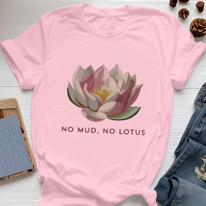 Olivenorma "KEIN SCHLAMM, KEIN LOTUS" Yoga-T-Shirt aus Baumwolle - Rosa - 2XL - image 14