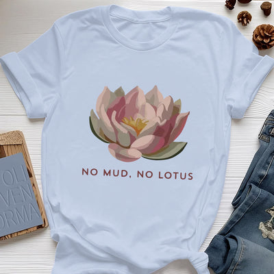 Olivenorma "KEIN SCHLAMM, KEIN LOTUS" Yoga-T-Shirt aus Baumwolle - Blau - 2XL - image 12