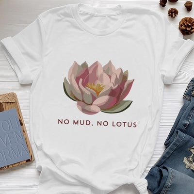 Olivenorma "KEIN SCHLAMM, KEIN LOTUS" Yoga-T-Shirt aus Baumwolle - Weiß - 2XL - image 6