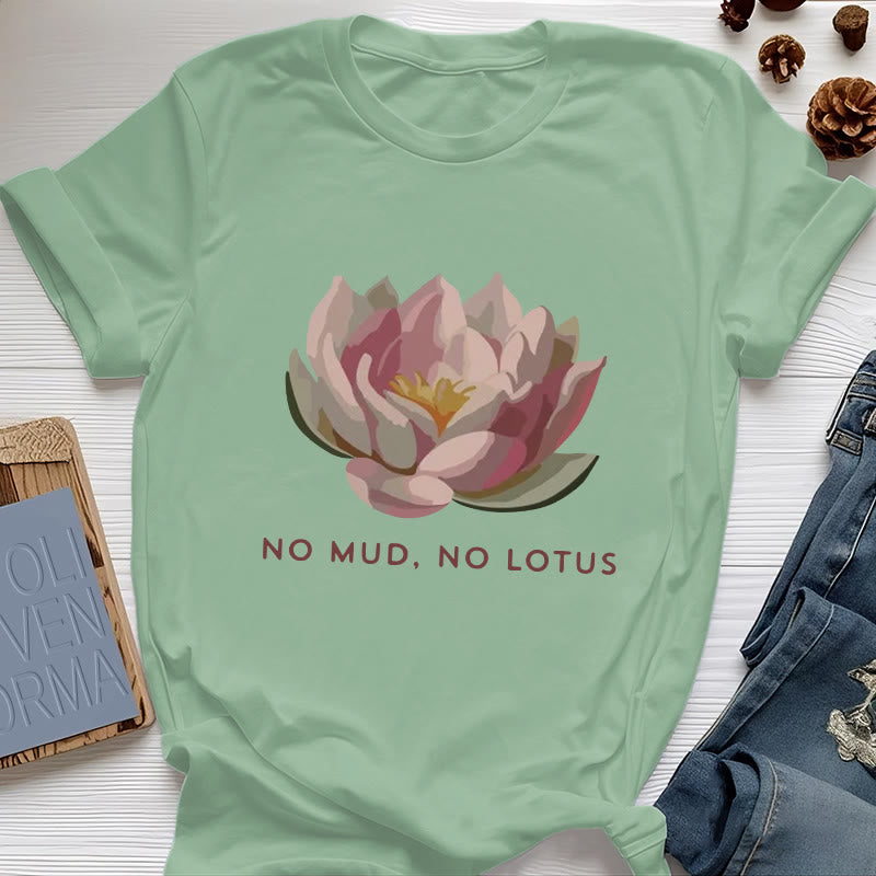 Olivenorma "KEIN SCHLAMM, KEIN LOTUS" Yoga-T-Shirt aus Baumwolle - Hellgrün - 2XL - image 18