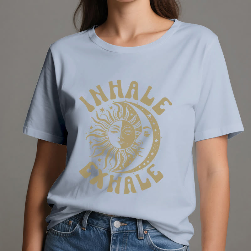 Olivenorma "INHALE EXHALE" Sonne & Mond Spirituelles T-Shirt - image 15