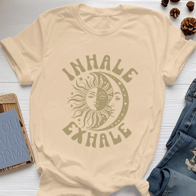 Olivenorma "INHALE EXHALE" Sonne & Mond Spirituelles T-Shirt - Gelb - 2XL - image 10