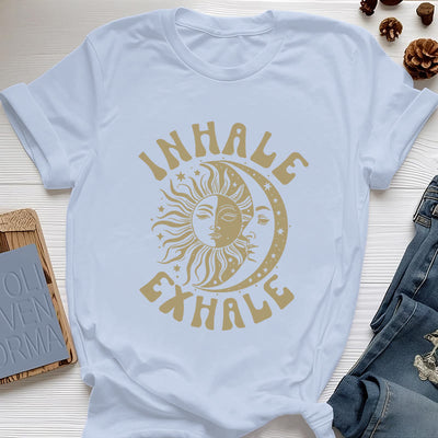 Olivenorma "INHALE EXHALE" Sonne & Mond Spirituelles T-Shirt - Blau - 2XL - image 14