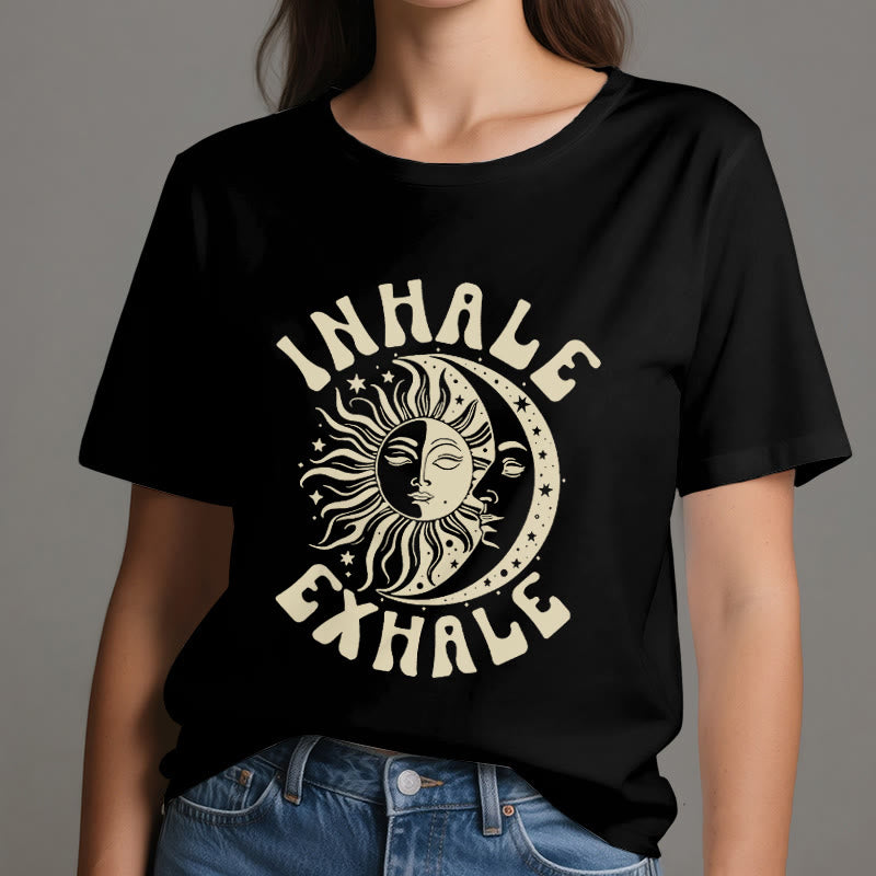 Olivenorma "INHALE EXHALE" Sonne & Mond Spirituelles T-Shirt - image 9