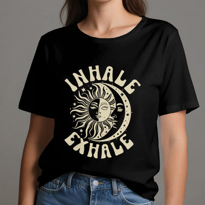 Olivenorma "INHALE EXHALE" Sonne & Mond Spirituelles T-Shirt - image 9