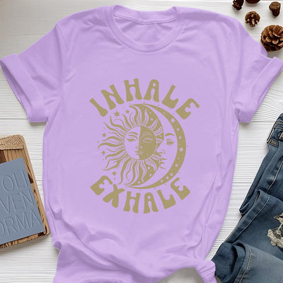Olivenorma "INHALE EXHALE" Sonne & Mond Spirituelles T-Shirt - Lila - 2XL - image 16