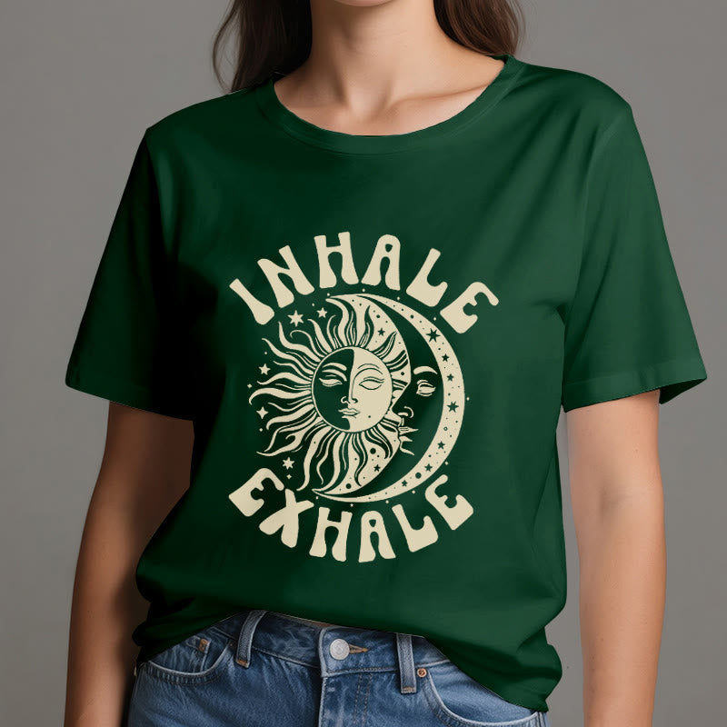 Olivenorma "INHALE EXHALE" Sonne & Mond Spirituelles T-Shirt - image 21
