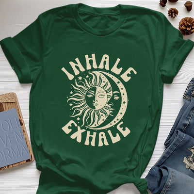 Olivenorma "INHALE EXHALE" Sonne & Mond Spirituelles T-Shirt - Dunkelgrün - 2XL - image 20