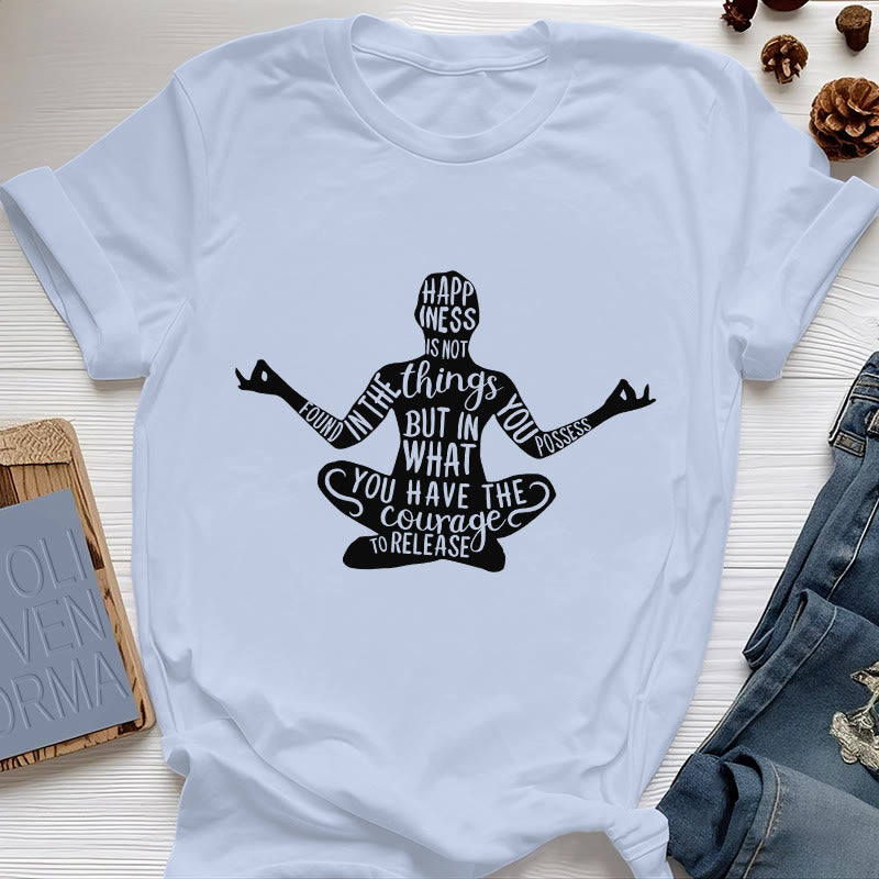 Olivenorma Meditation Tee Baumwolle Spirituelles Yoga T-Shirt - Blau - 2XL - image 1