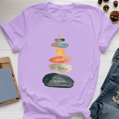 Olivenorma „Stay Grounded“ Leichtes spirituelles Baumwoll-T-Shirt - Lila - 2XL - image 16