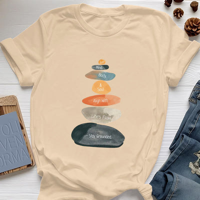 Olivenorma „Stay Grounded“ Leichtes spirituelles Baumwoll-T-Shirt - Gelb - 2XL - image 10