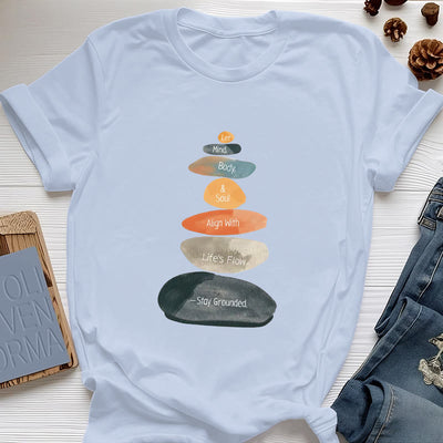 Olivenorma „Stay Grounded“ Leichtes spirituelles Baumwoll-T-Shirt - Blau - 2XL - image 12