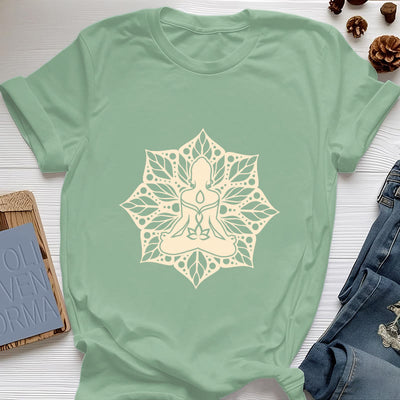 Olivenorma Medela Blumen-Meditations-Yoga-T-Shirt - Hellgrün - 2XL - image 18