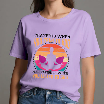 Olivenorma "MEDITATION IST, WENN DU AUF GOTT HÖRST" Spirituelles Yoga T-Shirt - image 17