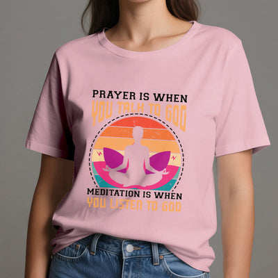 Olivenorma "MEDITATION IST, WENN DU AUF GOTT HÖRST" Spirituelles Yoga T-Shirt - image 15